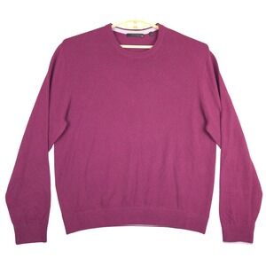 GREYSON Mens Burgundy 100% Cashmere Crewneck Sweater XXL Long Sleeve Luxury Knit